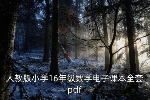 人教版小學16年級數學電子課本全套pdf
