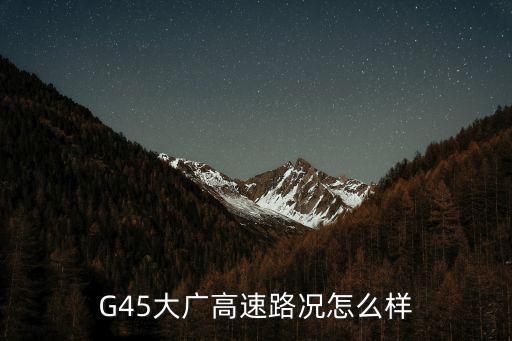 g45大廣高速，G45大廣高速路況怎么樣