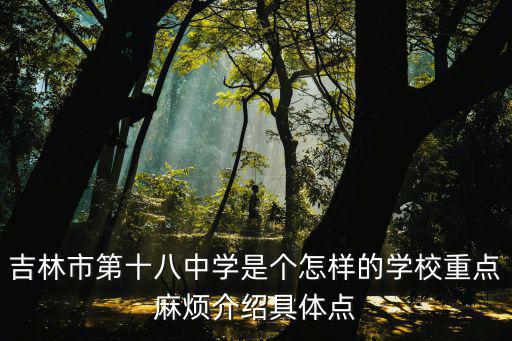 吉林市第十八中學，吉林市第十八中在哪