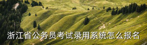浙江省公務員考試錄用系統怎么報名