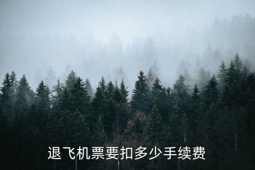 退飛機票要扣多少手續費