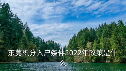 東莞積分入戶條件2022年政策是什么