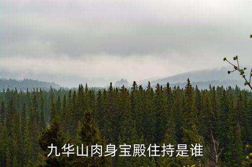 九華山肉身寶殿住持是誰