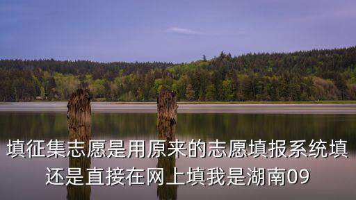 征集志愿填報系統，填征集志愿是用原來的志愿填報系統填還是直接在網上填我是湖南09