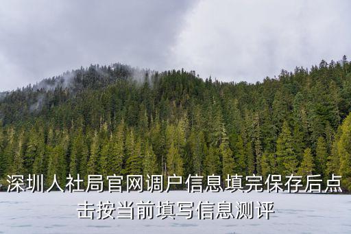 深圳人社局官網調戶信息填完保存后點擊按當前填寫信息測評
