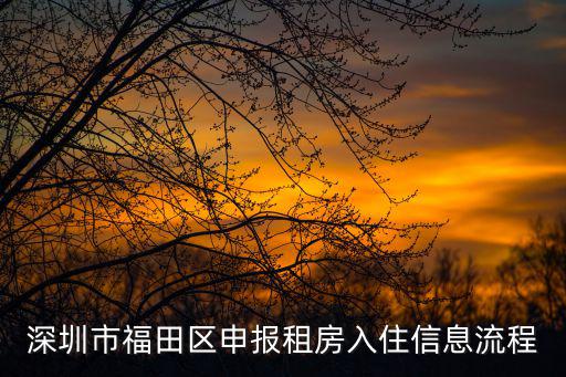深圳市福田區(qū)申報(bào)租房入住信息流程