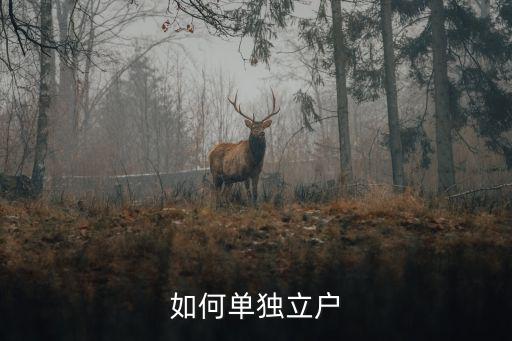 單獨立戶，如何單獨立戶