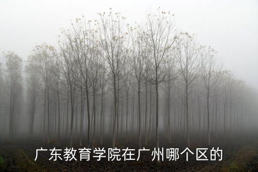 廣東教育學院在廣州哪個區的