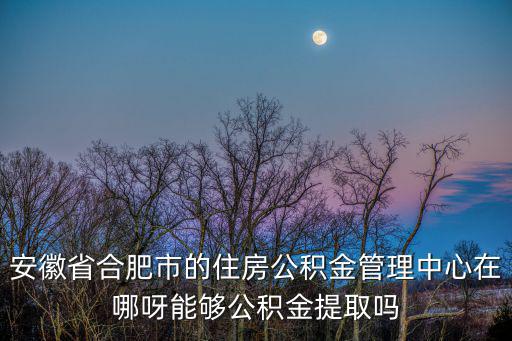安徽省合肥市的住房公積金管理中心在哪呀能夠公積金提取嗎