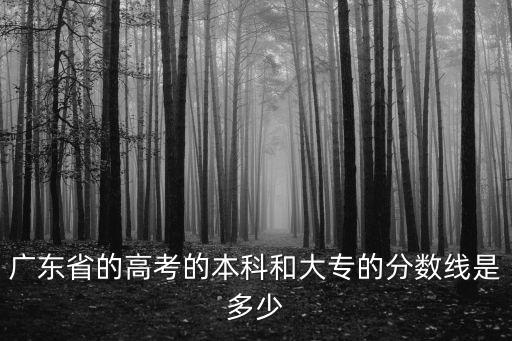 廣東省的高考的本科和大專的分數線是多少