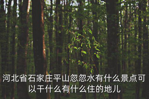 河北省石家莊平山忽忽水有什么景點可以干什么有什么住的地兒