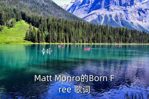 Matt Monro的Born Free 歌詞