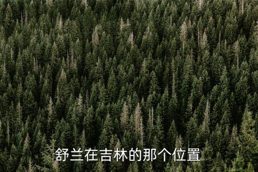 舒蘭在吉林的那個(gè)位置