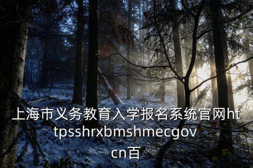 上海市義務教育入學報名系統(tǒng)官網(wǎng)httpsshrxbmshmecgovcn百
