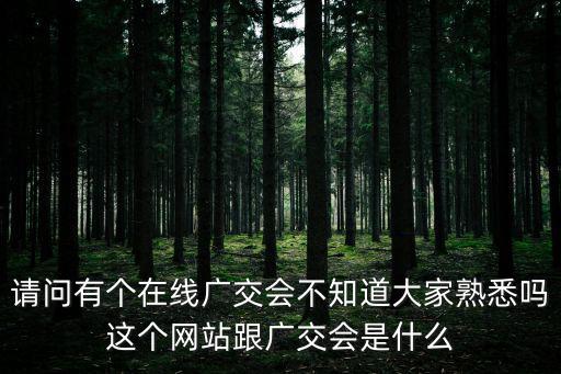 請(qǐng)問(wèn)有個(gè)在線廣交會(huì)不知道大家熟悉嗎這個(gè)網(wǎng)站跟廣交會(huì)是什么