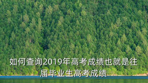 如何查詢2019年高考成績也就是往屆畢業(yè)生高考成績