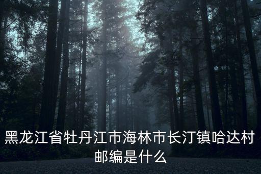 黑龍江省牡丹江市海林市長汀鎮(zhèn)哈達村郵編是什么