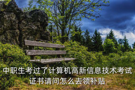 中職生考過了計算機高新信息技術考試證書請問怎么去領補貼