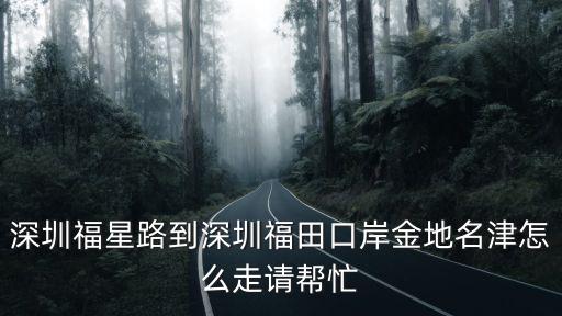 深圳福星路到深圳福田口岸金地名津怎么走請幫忙