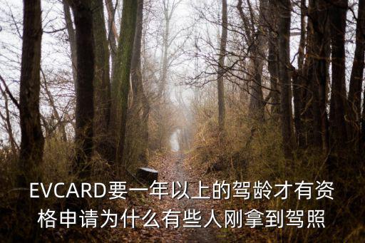 EVCARD要一年以上的駕齡才有資格申請(qǐng)為什么有些人剛拿到駕照