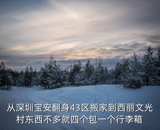 從深圳寶安翻身43區搬家到西麗文光村東西不多就四個包一個行李箱