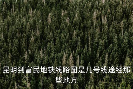 昆明到富民地鐵線路圖是幾號線途經(jīng)那些地方