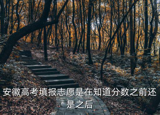 安徽高考填報志愿是在知道分數之前還是之后