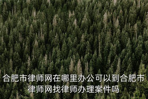 合肥市律師網(wǎng)在哪里辦公可以到合肥市律師網(wǎng)找律師辦理案件嗎