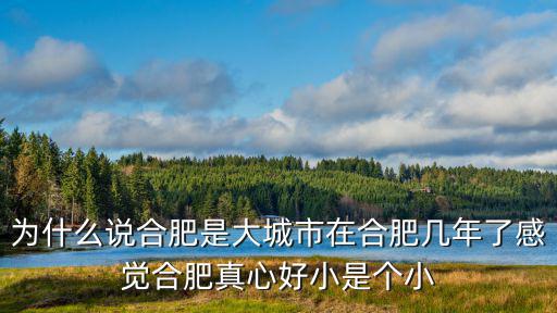 為什么說合肥是大城市在合肥幾年了感覺合肥真心好小是個小