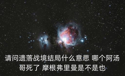 請問遺落戰境結局什么意思 哪個阿湯哥死了 摩根弗里曼是不是也