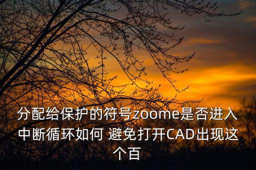 分配給保護的符號zoome是否進入中斷循環如何 避免打開CAD出現這個百