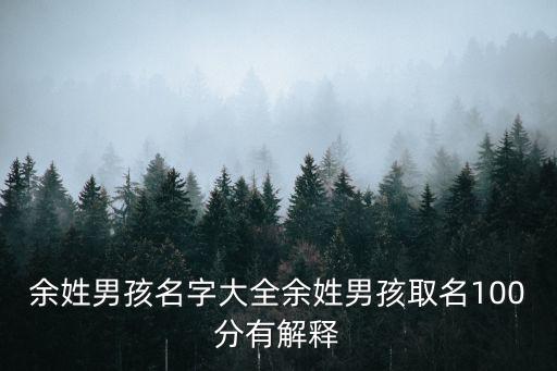 余姓男孩名字大全余姓男孩取名100分有解釋