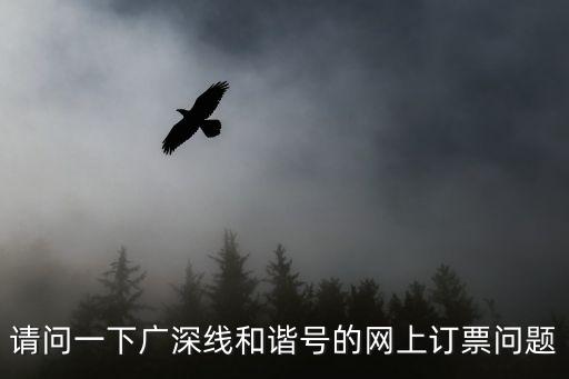 請問一下廣深線和諧號的網上訂票問題