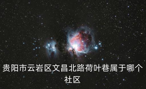 貴陽市云巖區文昌北路荷葉巷屬于哪個社區