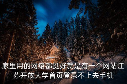 家里用的網絡都挺好就是有一個網站江蘇開放大學首頁登錄不上去手機