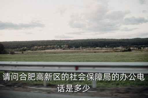 請問合肥高新區的社會保障局的辦公電話是多少