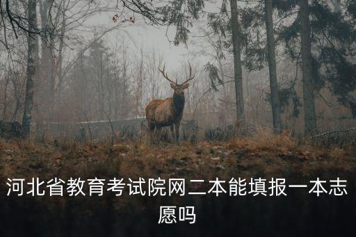 河北省教育考試院網二本能填報一本志愿嗎