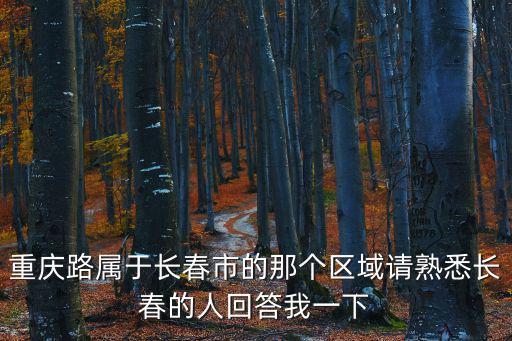 重慶路屬于長春市的那個區域請熟悉長春的人回答我一下