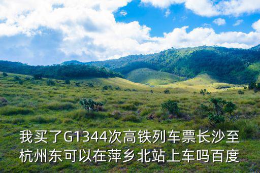 我買了G1344次高鐵列車票長沙至杭州東可以在萍鄉北站上車嗎百度