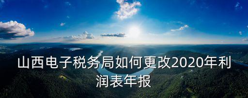 山西電子稅務局如何更改2020年利潤表年報
