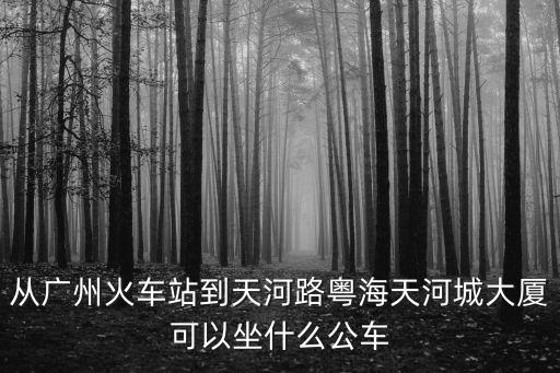 從廣州火車站到天河路粵海天河城大廈可以坐什么公車
