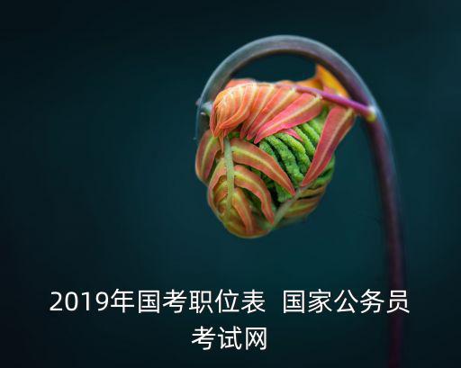 2019年國考職位表  國家公務員考試網