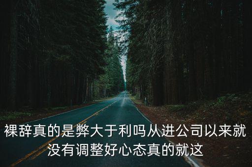 裸辭是什么意思，裸辭真的是弊大于利嗎從進公司以來就沒有調(diào)整好心態(tài)真的就這