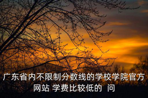 廣東省內(nèi)不限制分數(shù)線的學校學院官方網(wǎng)站 學費比較低的  問