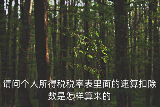 請問個人所得稅稅率表里面的速算扣除數是怎樣算來的