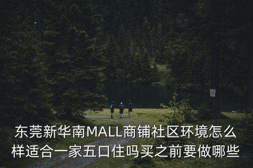 東莞新華南MALL商鋪社區環境怎么樣適合一家五口住嗎買之前要做哪些