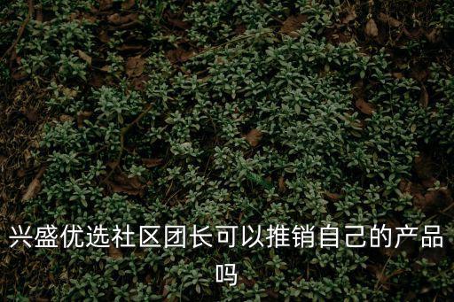 興盛優(yōu)選社區(qū)團(tuán)長可以推銷自己的產(chǎn)品嗎