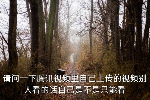 在線公開視頻觀看，請問一下騰訊視頻里自己上傳的視頻別人看的話自己是不是只能看
