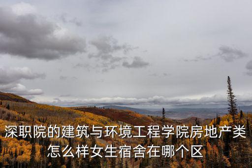深職院的建筑與環(huán)境工程學(xué)院房地產(chǎn)類(lèi)怎么樣女生宿舍在哪個(gè)區(qū)
