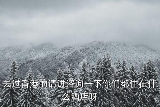 去過(guò)香港的請(qǐng)進(jìn)咨詢(xún)一下你們都住在什么酒店呀